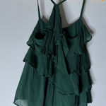 Anthropologie  Salsa Top Green Ruffle Tired Sleeveless Blouse 8 Photo 0