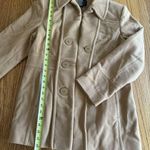 Gallery  Camel Tan Color Wool Blend Pea Coat Size M Fall Winter Photo 6