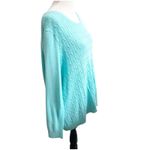 Talbots Cable Knit Crewneck Sweater Teal Size 2X Button Shoulder Photo 6