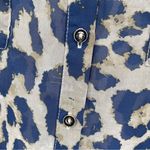 Leopard Print Sheer Button Front Blouse Tan Gold Navy Women’s Large Unbranded Photo 4