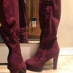 Shoedazzle Burgundy Thigh High Suede Boots Photo 0