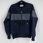 Portspure womens Mixed Fabric Full Zip Sweater Size 38 (French Size) Medium wool Black Photo 0