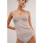 Free People  FP One Knit Thermal Antique Lavender Cami Medium NWOT Photo 7