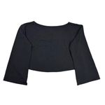 Lululemon Show Your Depth M/L Long Bell Sleeve Crop Heathered Black Reversible Photo 4
