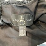 Vintage JS Collections Metallic Fringe Hem Lace Maxi Slip Dress Black 12 Size 8 Photo 2