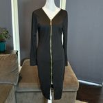 Women’s BodyCon Black Zipper Long Sleeve Party Club Dress Size L NEW Size L Photo 9