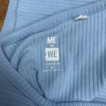 Me to We  Ribbed Tank Top Womens Size‎ Medium Button Front Crop Top Casual Blue Photo 2