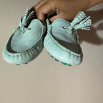 Coach Norfolk Tassel‎ Loafer Flats 9B Mint Green Studded Nubuck U Size 9 Photo 5