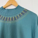 Blast Vintage Yoke Pattern Crewneck Sweatshirt Blue Photo 2