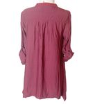 Andrée Andree by Unit embroidered floral tunic top shark bite hem blouse sz S Photo 1