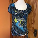 VTG Y2K Heart and Soul Patchwork & Paisley Print top Blue Size M Photo 10