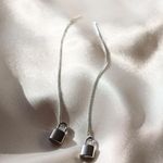 Boutique Silver Lock Threader Earrings Photo 0