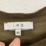 IRO  Green Short Sleeve Lace Back Detail Crop Top Raw Edge Sweater Womens XS Photo 5