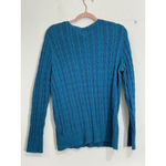 st. john's bay Womans St John’s Bay Teal V Neck Cable Knit Pullover Long Sleeve Sweater XXL Photo 1