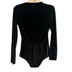 Reformation NEW AVALON GOTH BLACK LONG SLEEVE VELVET LACEUP BODYSUIT TOP M Photo 11