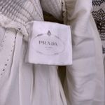 Prada Authentic Off-White Smocked Waist Crepe Dress Size Small Photo 6