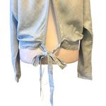 Cloth & Stone Anthropologie Light Blue Tie Back Long Sleeve Top Womens Large Photo 5