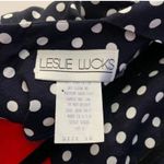 LESLIE LUCKS Blue & Red Ribbon Polka Dot Pin Up Sailor Dress Size 10 Photo 9