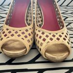 Lilly Pulitzer  Resort Chic Ivory basket weave patent leather platform wedge Photo 5