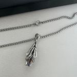 Praying Hands Pendant Necklace for Men Women Streetwear Hip Hop Unisex Style Silver Photo 2