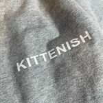 Kittenish  Rainbow Side Stripe Cropped Raw Hem Grey‎ Pullover Sweatshirt Medium Photo 4