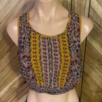 Angie Floral Multicolored Large Sleeveless Crop Top Photo 1