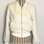 Chocolate USA  white teddy bear bomber jacket sz S Photo 0