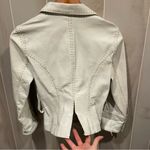 Bebe Vintage 90s-Y2K white ice ice baby leather crop fitted whipstitch jacket Photo 8