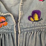 Bechamel‎ Denim Zip Up Butterfly Embroidered Dress Size Medium Petite Photo 3