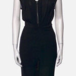 Sandro Black Viscose Silk Sleeveless Exposed Zipper V-Neck Jumpsuit Size1/Small Photo 0
