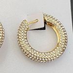 BaubleBar New Carina Gold Pavé Crystal Encrusted Huggie Hoops earrings Photo 8