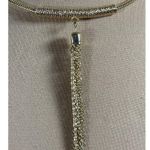 New York & Co Statement Necklace Gold Tone Snake Chain Tassel Choker Photo 1