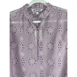 Walter Baker Violet Semi-Sheer Pull Over Ruffled Eyelet Tracey Top Size Small Photo 4