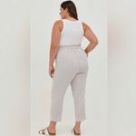 Torrid Relaxed Taper Stretch Challis High Rise Pants Pink Blue Stripe Size 12 Lg Photo 1