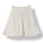 Rebecca Taylor  Tweed Frayed Hem Skirt Womens‎ Size 4 Ivory Boho Photo 0