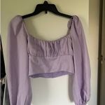 Princess Polly  Pastel Purple crop top long sleeve blouse Photo 1