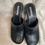 Tommy Hilfiger Tommy Girl Vintage y2k Women’s Black Leather Platform Clogs size 8M Photo 2
