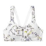 Victoria's Secret Victoria’s Secret Sport Incredible Knockout Zip Bra 34DDD White Floral Print Photo 1