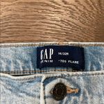 Gap  70s Flare Jeans Women’s 14/32R Distressed Light Blue Coastal Cowgirl Boot Photo 6