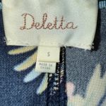 Deletta ANTHROPOLOGIE  Navy Bird Print Belted Tunic Top EUC‎ Size Small Photo 7