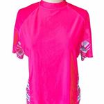 UV SKINZ UPF 50+ Sunwear Swimwear Hot Neon Pink & Gray Top ~ Women's Size LARGE Photo 0