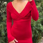 Forever 21 Red mini v-neck bodycon dress sz 2  Photo 3