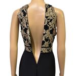 Morgan Co Black Scallop Lace Bodice Slit Front Sleeveless Maxi Dress Gown Size 6 Photo 10