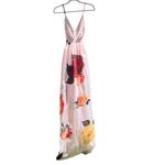 Aura  Pink Sleeveless Backless Maxi Dress with Floral Print Small‎ Photo 1