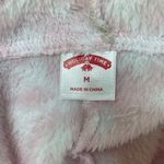 Holiday Time One-Piece Pajama Furry Hood Pink White Front Zipper Size M Medium Photo 5