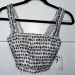 Sophie Rue NWT  Indy Smocked Crop Tank - Navy Print Photo 1