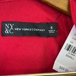 New York & Company Red Pink Short Velvet Mini Dress Size Small NEW Long Sleeve Photo 6