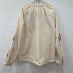 Driftwood  cream blouse embroidered balloon sleeve size L Photo 2