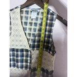 Vintage Granny Crochet Plaid Boho Vest Size S / M 70’s With Buttons Blue Size M Photo 3