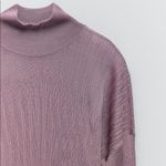 ZARA NWT Mock Neck Ribbed Sweater Lightweight Lavender Large Photo 3
